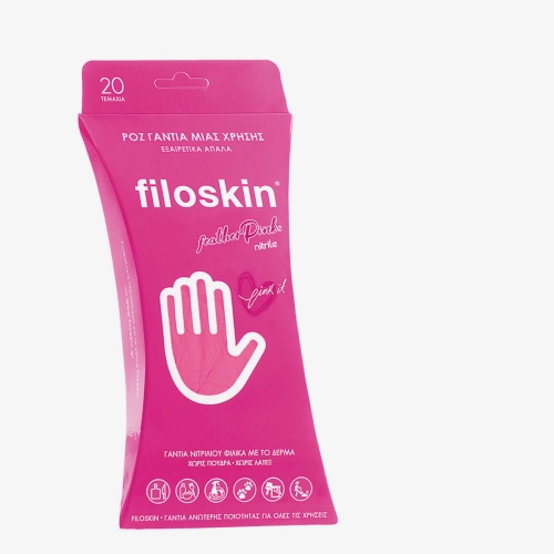 Filoskin, Featherpink nitrile pink powder-free gloves 