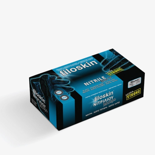Filoskin, Extra Strong nitrile black powder-free gloves 