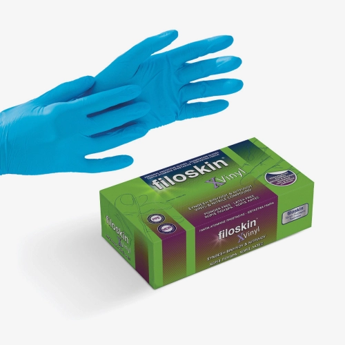 Filoskin Xvinyl vinyl-nitrile gloves blue powder-free