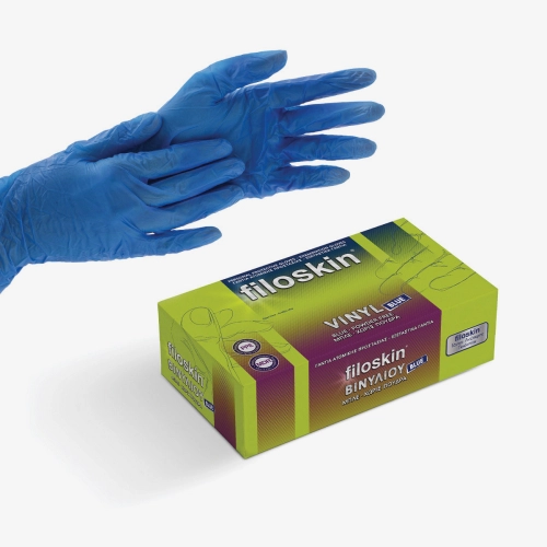 Filoskin, Vinyl blue powder-free gloves 