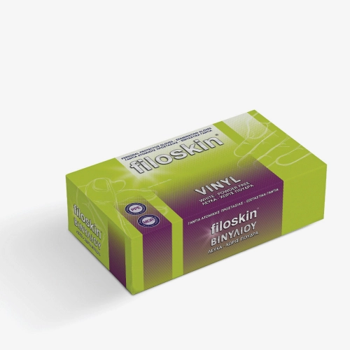 Filoskin, Vinyl white (clear) powder-free gloves 