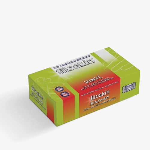 Filoskin, Vinyl white (clear) powdered gloves 