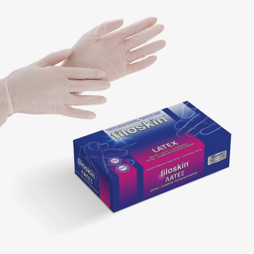 Filoskin, Latex white powdered gloves 