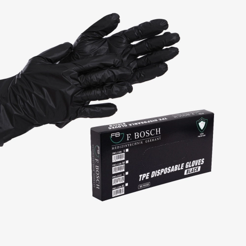 F. Bosch, TPE disposables gloves, black 