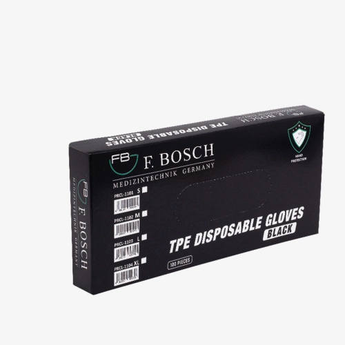 F. Bosch, TPE disposables gloves, black 