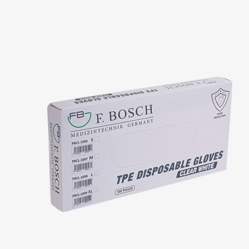 F. Bosch, TPE disposables gloves, white (clear)  