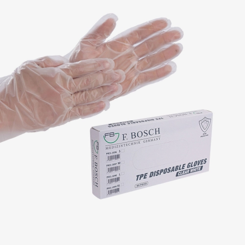 F. Bosch, TPE disposables gloves, white (clear)  