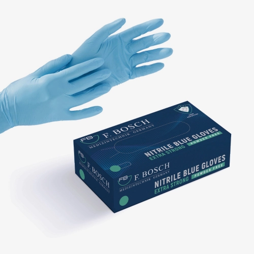 F. Bosch, Extra Strong nitrile blue powder-free gloves 