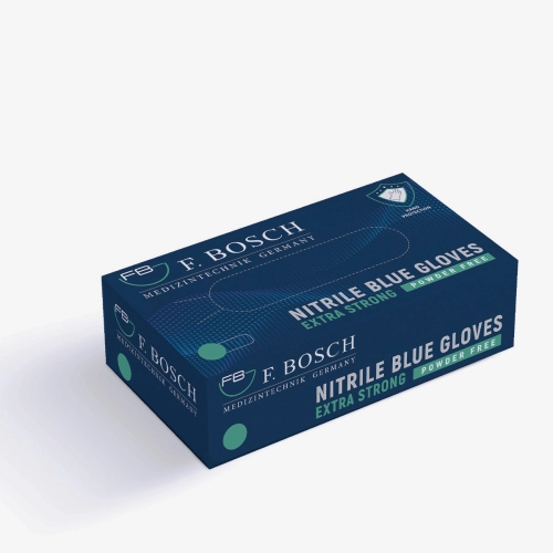 F. Bosch, Extra Strong nitrile blue powder-free gloves 