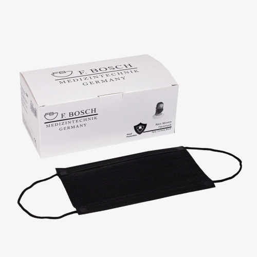 F. Bosch, Non-woven 3ply earloop facemask, black 