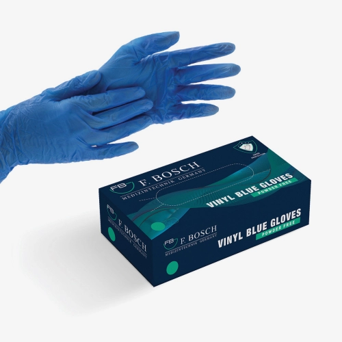 F. Bosch vinyl gloves blue powder-free