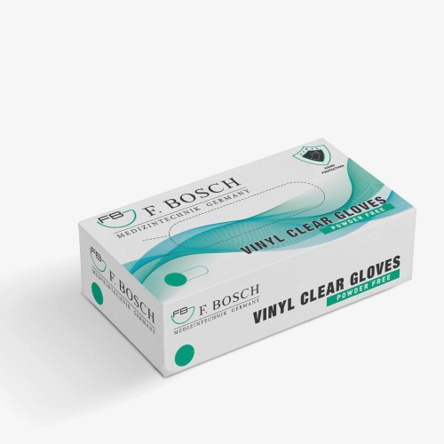 F. Bosch, Vinyl white (clear) powder-free gloves 