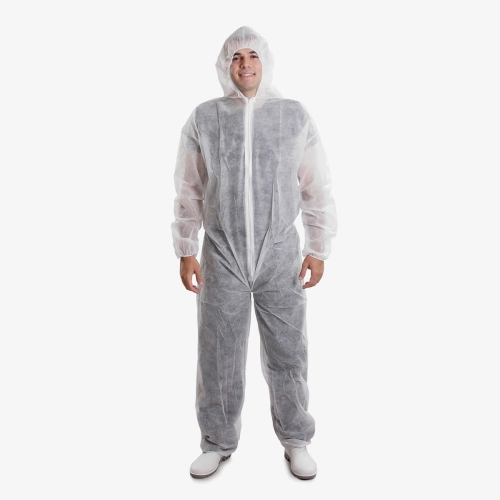 F. Bosch, Coverall non - woven full body, with zip, elastic wrist, white, 4XLarge size 