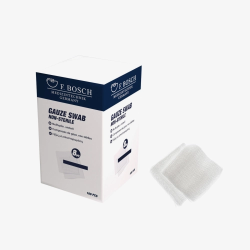 F. Bosch Gauze swab 8ply, non-sterile, 7.5cm x 7.5cm 