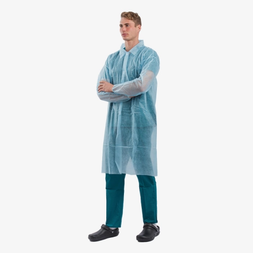 F. Bosch, Visitor coat non - woven, with velcro, blue, 115x145cm, XXL size 