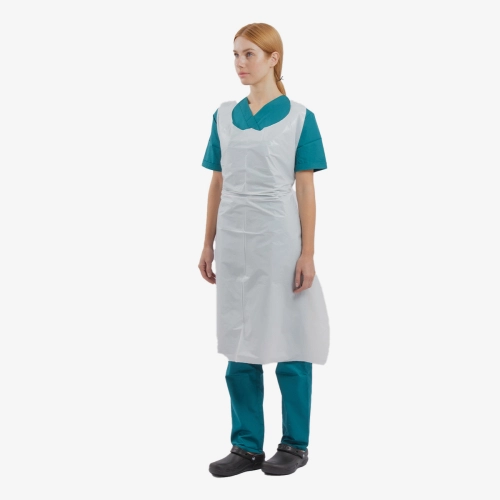 F. Bosch, Plastic apron PE, white, 125x80cm, 9g 