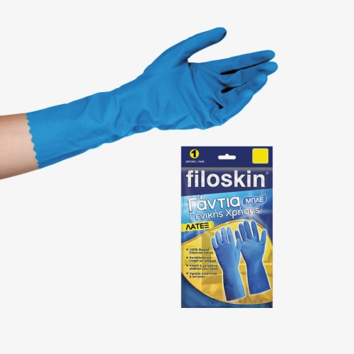 Filoskin, Γάντια λάτεξ γενικής χρήσης, μπλε 