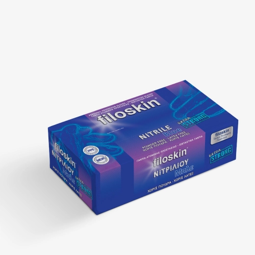Filoskin, Γάντια νιτριλίου Extra Strong μπλε, χωρίς πούδρα  