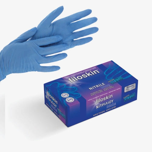 Filoskin, Γάντια νιτριλίου Extra Strong μπλε, χωρίς πούδρα 